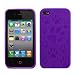 Dog / Cat Paw Flex-Gel Soft Case / Skin / Cover for AT&T Apple iPhone 4 / 4G - Purple