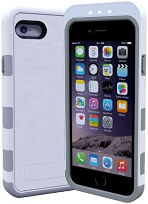 Alrida LED Selfie Iphone 6 Case with Forward Facing Adjustable LED Lights Pc + TPU Combo Case,hybrid Protection Case, Easy Access to Ports &amp; Buttons , (white)