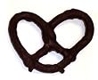 Scott's Cakes 1 lb. Double Dipped Dark Chocolate Covered Pretzels in a Small Heart Tin