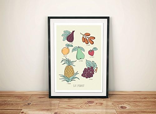 Fruit in French art print A4