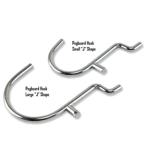 Pegboard Hooks Pegboard Hooks, "J" Shape Hook Large 1 1/2" for 1/8" or
