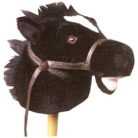 Plush Black Giddy Pony Stick Horse 37