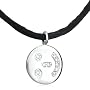 14k White Gold Diamond Winking Emoticon Disk Necklace (.05 cttw), 17"