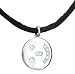 14k White Gold Diamond Winking Emoticon Disk Necklace (.05 cttw), 17
