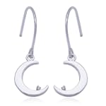 Sterling Silver Diamond-Accent Moon Earrings