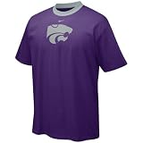 Nike - Nike Kansas State Wildcats Purple Contrast Neck Logo T-shirt