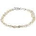 Sterling Silver Tri Color Triple Cable Bracelet - 7.25 Inches