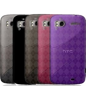 5-in-1 Colorful TPU Rubber Skin Case Cover Accessories for HTC Sensation 4G by Electromaster