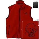 Polar Fleece Vest Red  K - 9 Team : Bichon Frise Embroidery / Vector  Dog
