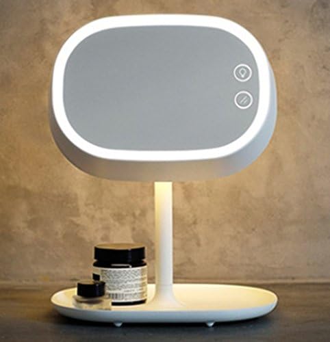 KIMI STAR Vanity Lighted Make Up Mirror with Battery Powered Bedside Desk/Table Reading Light Lamp (WHITE)