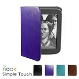 GMYLE(TM) Purple Permium PU Leather Slim Flip Microfiber Case Cover for Barnes & Noble Nook Simple Touch ebook Reader with GlowLight (Crazy Horse Pattern)