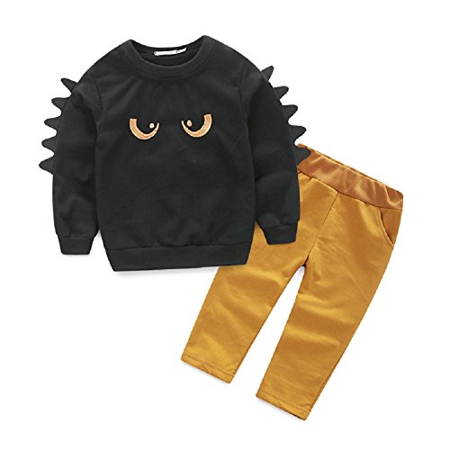 VICVIK Boy's the Monster Printing Cotton Sweatshirts Set Fashion Clothes(1-8Y)