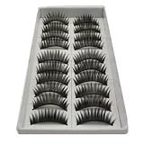 SODIAL(TM) 10 Pair Long Black False Eyelashes Eye Lashes Makeup