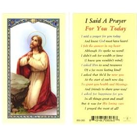 I Said a Prayer for You Today Holy Card (800-260)