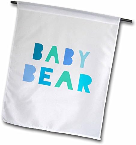 InspirationzStore Typography - Blue Baby bear - teal turquoise text and paw print for son or grandson - part of matching family set - 18 x 27 inch Garden Flag (fl_123170_2)