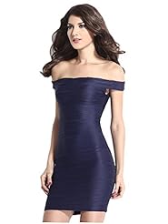 Sexy Cocktail Off the Shoulder Checkered Print Club Dress/Evening Dress/Party Dress/Mini Dress 