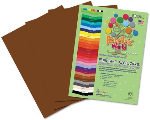 Roselle 12x18 Bright Colors Sulphite Construction Paper, Dark Brown (72402)