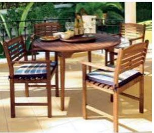 NEW WINCHESTER HARDWOOD GARDEN PATIO TABLE & 4 CHAIRS