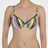 Kenneth Cole New Age Stripe Top Push Up Underwire Swimsuit Size 36BC