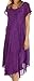 Sakkas 715D Michiko Stonewashed Caftan Dress / Cover Up - Purple - One Size