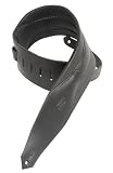 Levy's Leathers Carving Leather Guitar Strap,Black
