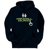 Marshall Islands - Computerized Countries Mens Hoodie (Navy Blue, Sizes X-Small - XXX-Large)