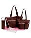 Carini Bambini - 5-Piece Diaper Bag Set, Brown and Pink - brown/pink, one size