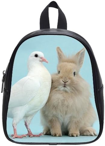 nice White dove and fluffy bunny Custom Kids School Backpack Bag(Small) cover