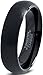 Tungsten Wedding Band Ring 6mm for Men Women Comfort Fit Black Enamel Domed Brushed Lifetime Guarantee