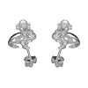 VINANI Ohrstecker Frosch Perle gl�nzend Sterling Silber 925 Ohrringe Krone OFK