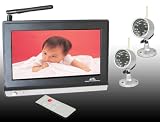 2.4GHz Wireless Colour 2pcs Camera,7inch LCD Video Baby TFT Monitor