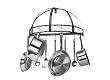 Innova Classicor Wrought Iron Semi-Circle Wall Mount Pot Rack-Black 29134