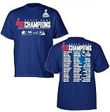 New York Giants 4x 4 Time Super Bowl Champions Champs Roster Tee T Shirt Reebok