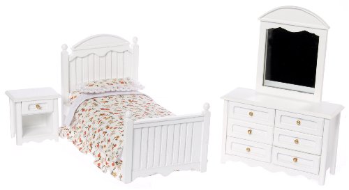 Childrens Toyshop  Toys : Country Style Bedroom Set 3 pc. Dresser w/Mirror Country Style Bed spread Miniature Dollhouse Furniture