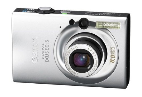 Canon Digital IXUS 80 IS Digitalkamera (8 Megapixel, 3-fach opt. Zoom, 2,5 Display, Bildstabilisator) silber
