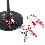 Boston Warehouse Holiday Shoes Wine Charm, Set of 6