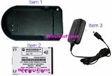 (3 Items Combo) Original Oem Motorola Battery + Desktop Charger + Home Ac Charger for V325 V323 V365 V325i V235 V190 V195 A1200 Ming V360 V361 V365 V975 W315 Verizon Sprint ATT Cell Wireless Phone Krzr Krazor K1m K1 Snn5762a Moto Q Nextel Bt50 Extended Bt60 Bt90 Ic902 I880 I580 C290