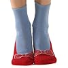 Foot Traffic Non-skid Red Ruby Slippers/Blue Slipper Socks by Foot Traffic