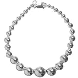 Sterling Silver Beaded Graduated Bracelet 7.5in