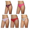 5 PACK: Ladies Sexy Stretch Panties G String Thong / Knickers - Mixed Brands - Multicolor