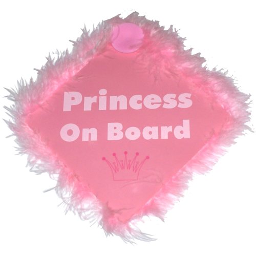 Childrens Toyshop  Toys : PINK "PRINCESS ON BOARD" FURRY CAR SIGN