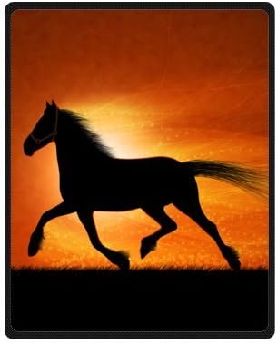 Running Horse Fleece Plush Blanket 40" x 50" (Small) Unique Design