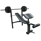 Cap Barbell Exercise Combo Bench with 80-Pound Weight Set Preacher and Leg Extension