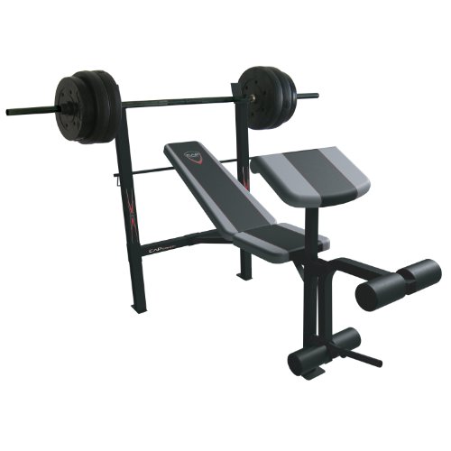 Cheap Cap Barbell Exercise Combo Bench with 80-Pound Weight Set Preacher and Leg Extension