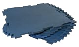 Rubber-Cal Puzzle-Lock Interlocking Garage Flooring - 3/8x20x20inch, 20 Pack, 55 Sqr/Ft- Blue Mats