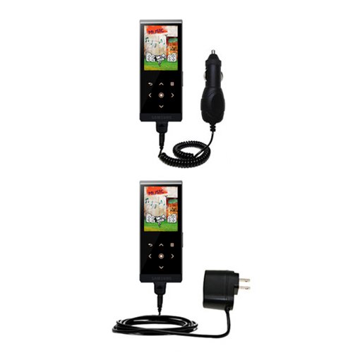 Essential Kit for the Samsung YP-P2JARY - includes Car and Wall Charger with Rapid Charge Technology - Gomadic Brand w/ TipExchange Technology