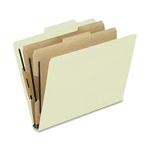 Pendaflex 1257G Pendaflex Pressboard Classification Folders, Ltr, 6-Section, Lt Green, 10/Box