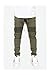 URBANJ MEN'S OLIVE TWILL KNEE ZIPPER BIKER JOGGER PANTS