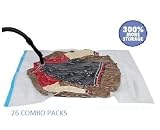 26 PACK Space Saver Compressed Vacuum Storage Bags Medium, Large, XL to Jumbo Combo + Travel Bags Sales