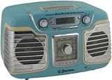 Emerson RET66TQC - Retro Style Stereo Table Radio/CD Player with Dual-Alarm Clock